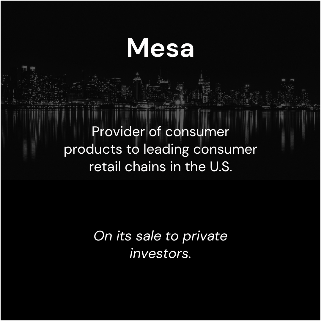 Mesa Sale to Private Investors