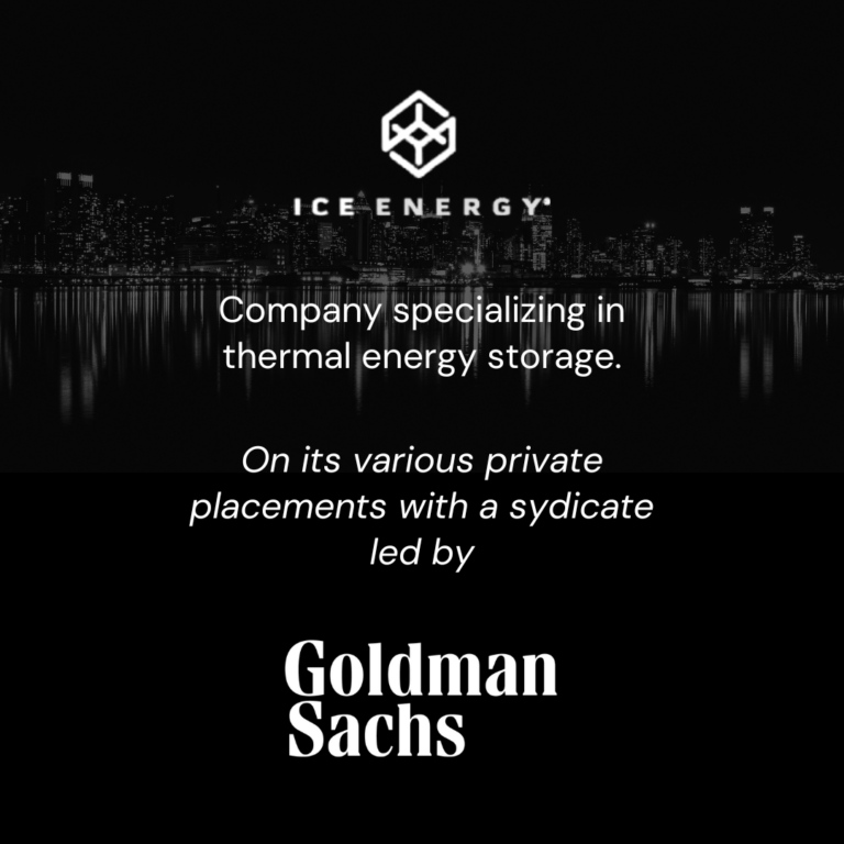 Ice Energy Private Placements from Goldman Sachs