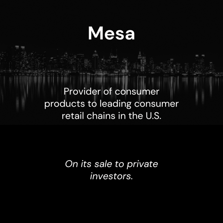 Mesa Sale to Private Investors